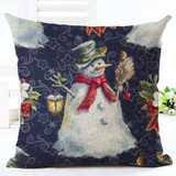 18" Merry Christmas Series Cushion Cover Santa Claus Christmas Tree Christmas Gifts And Snowman Printing Throw Pillow Pillowcase