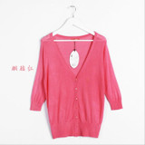 18 Candy Colors Autumn Summer Spring Women V-Neck Knitted Casual Loose Sweaters Cardigans Lady Knitting Outwear