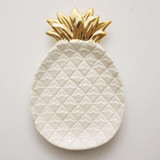 17x13x2.5cm gold plated pineapple ceramic storage plate snack plates dessert jewelry dish jewelry make up storage desk ornaments