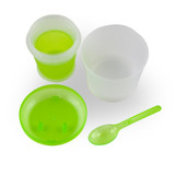 17OZ Cereal To Go Plastic Snack Cup with Lid Foldable Spoon Gel Keep Milk Cold 2 Layers Corn Flake Food Container BPA free HK071