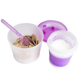 17OZ Cereal To Go Plastic Snack Cup with Lid Foldable Spoon Gel Keep Milk Cold 2 Layers Corn Flake Food Container BPA free HK071