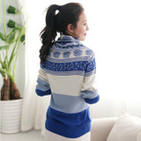 2017 autumn women's sweaters and pullovers vintage printed cashmere sweater warm turtleneck pullover christmas oversized pull