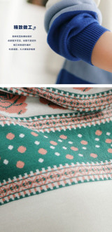 2017 autumn women's sweaters and pullovers vintage printed cashmere sweater warm turtleneck pullover christmas oversized pull