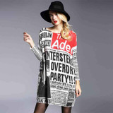 2017 Autumn Women Sweaters Street Hip-Hop Color Print Long Batwing Sleeve Knitted Wool Pullovers Loose Sweater Plus Size