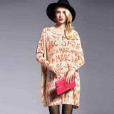 2017 Autumn Women Sweaters Street Hip-Hop Color Print Long Batwing Sleeve Knitted Wool Pullovers Loose Sweater Plus Size