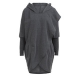 2017 Autumn Women Pullovers Hooded Sweatshirt Winter Long Sleeve Batwing Sleeve Gray Black Female Hoodies Casual Clothing