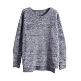 2017 Autumn Winter Women Sweater Split Swallowtail Female Loose Sweaters Round Neck Mujer Sweaters And Pullovers