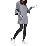 2017 Autumn Winter Women Casual Long Hoodies Sweatshirt Coat Pockets Loose Outerwear Hooded Jacket Plus Size 4XL Women Tops