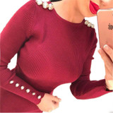 2017 Autumn Winter Warm Knitted Midi Dress Women Sexy Solid Long Sleeve Package Hip Bodycon Dress Vestidos GV420