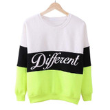 2017 Autumn Winter Sweatshirts Women Long Sleeve Hoodies Pullovers Harajuku Letters Patchwork Tracksuit Sudaderas Mujer 1WHW003