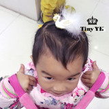 Glitter White/Black Swan Hair Clips with Gold Crown Barrette with feather Princess Hairpins Baby Children Kids Hair Accessories
