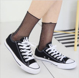 Glitter Mesh Women Socks Fashion Silk Female Short Socks Shiny Harajuku Soft Ladies Funny Socks Transparent Elastic Hosiery