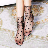 Glitter Mesh Women  fishnet Socks  Net Yarn Female  Socks Shiny Harajuku Soft Ladies Funny Socks Transparent Elastic Hosiery