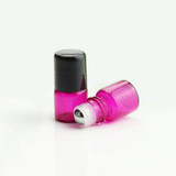 Glass bottles essential oils 3ml glass roller bottle rose blue green color with black cap roll on bottles for essential oils H0C