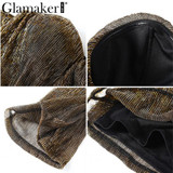 Glamaker Sexy off shoulder elegant jumpsuit romper Summer casual party club jumpsuit women Shiny playsuit overalls for women