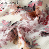 Glamaker Floral summer dress women Sexy boho deep v neck sundress casual dress Short sleeveless beach dress vestidos club party