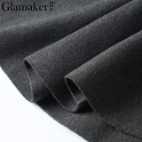 Glamaker Draped knitted short skirts women Spring pleated mini skirt Elegant high waist female a-line streetwear summer skirt