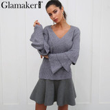 Glamaker Draped knitted short skirts women Spring pleated mini skirt Elegant high waist female a-line streetwear summer skirt
