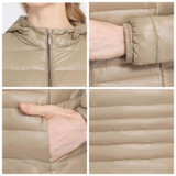 Gizmosy! Female Warm Winter Jacket Women Down Coat Thin 90% White Duck Down Parka Ultra-light Long Down Jacket Outwear BN011