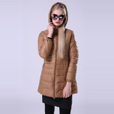 Gizmosy! Female Warm Winter Jacket Women Down Coat Thin 90% White Duck Down Parka Ultra-light Long Down Jacket Outwear BN011