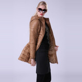 Gizmosy! Female Warm Winter Jacket Women Down Coat Thin 90% White Duck Down Parka Ultra-light Long Down Jacket Outwear BN011
