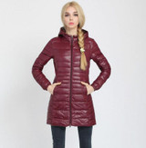 Gizmosy! Female Warm Winter Jacket Women Down Coat Thin 90% White Duck Down Parka Ultra-light Long Down Jacket Outwear BN011