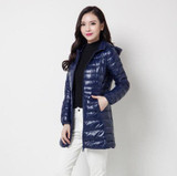 Gizmosy! Female Warm Winter Jacket Women Down Coat Thin 90% White Duck Down Parka Ultra-light Long Down Jacket Outwear BN011