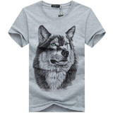 Givanildo Wolf Men T-Shirt 5XL White T shirt Casual Cotton Printed Cartoon Short Sleeve Tee Shirt Large Size Summer Hot BY007