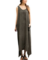 2018 Summer ZANZEA Women Casual Loose Sleeveless Long Dress Vintage Pockets Cotton Irregular Maxi Dresses Plus Size Vestidos