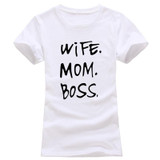 2018 Summer Women's T-Shirts WIFE MOM BOSS Tumblr Funny Harajuku Punk Clothes Tee Shirt Women Vintage Bts TShirt Female Tops