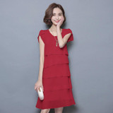 2018 Summer Women Chiffon Dress Plus Size Dresses 5XL Ladies Elegant Female Vestido Cocktail Casual Vintage Party Black Red Pink 2018 Summer Women Chiffon Dress Plus Size Dresses 5XL Ladies Elegant Female Vestido Cocktail Casual Vintage Party Black Red Pink