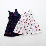 2018 Summer Toddler Girls Dress Casual Clothing Cherry Print Princess Baby Dress Cotton Backless Kids Vestidos Baby Girl Clothes