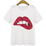 2018 Summer Style Tops Tees Women's T Shirt Women T-Shirt Lips Printed Tshirt Woman Clothes camisetas femininas 2018 Summer Style Tops Tees Women's T Shirt Women T-Shirt Lips Printed Tshirt Woman Clothes camisetas femininas