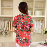 2018 Summer style Kimono blouses top Plus size XS-5XL Chiffon Printed Short sleeve Casual Women shirts blusas tops vintage body