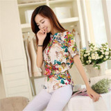 2018 Summer style Kimono blouses top Plus size XS-5XL Chiffon Printed Short sleeve Casual Women shirts blusas tops vintage body