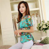2018 Summer style Kimono blouses top Plus size XS-5XL Chiffon Printed Short sleeve Casual Women shirts blusas tops vintage body