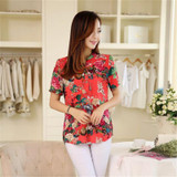 2018 Summer style Kimono blouses top Plus size XS-5XL Chiffon Printed Short sleeve Casual Women shirts blusas tops vintage body