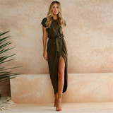 2018 Summer Short Sleeve Bodycon Party Dress Plus Size Sexy Women Long Maxi Boho Dress Elegant Female Korean Style Midi Dress