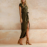 2018 Summer Short Sleeve Bodycon Party Dress Plus Size Sexy Women Long Maxi Boho Dress Elegant Female Boho Beach Midi Dress