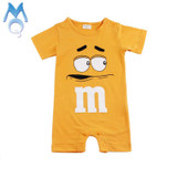 2018 Summer Newborn Baby Boy Girl Rompers Short Sleeve Cotton Jumpsuit Cartoon Printed Baby Costume Infant Clothes