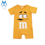 2018 Summer Newborn Baby Boy Girl Rompers Short Sleeve Cotton Jumpsuit Cartoon Printed Baby Costume Infant Clothes