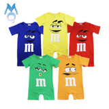 2018 Summer Newborn Baby Boy Girl Rompers Short Sleeve Cotton Jumpsuit Cartoon Printed Baby Costume Infant Clothes