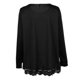 2018 Summer Hot Plus Size 3XL 4XL 5XL T Shirt Women Lace T-Shirt Long Sleeve Irregular Hem Oversize Tops Tee Casual Tunic female