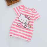 2018 Summer Girls Dress Cartoon Stripe Kids Dresses For Girl Clothes 2-7Y Children girl Vestidos Costume Roupas Infantis Menina