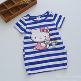 2018 Summer Girls Dress Cartoon Stripe Kids Dresses For Girl Clothes 2-7Y Children girl Vestidos Costume Roupas Infantis Menina