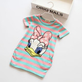 2018 Summer Girls Dress Cartoon Stripe Kids Dresses For Girl Clothes 2-7Y Children girl Vestidos Costume Roupas Infantis Menina