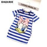 2018 Summer Girls Dress Cartoon Stripe Kids Dresses For Girl Clothes 2-7Y Children girl Vestidos Costume Roupas Infantis Menina