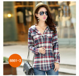 New 2018 Spring Women Shirt Fashion Plaid Hooded Shirt Flannel Shirt Long Sleeve Women Blouses Shirt Cotton Blusas British style