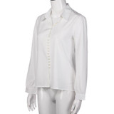 New 2018 Spring Women Blouse Fashion Vintage Female Casual Shirts White Solid Long Sleeves Tops Lapel Shirt Blusas Feminina