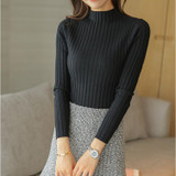 New 2018 spring winter women ladies slim fitting knitted turtleneck sweater top femme korean pullover clothes